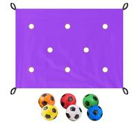 Hole Tarp Team Building Game, Learning Fun Team Building Games with 6 Balls, Storage Bag, for Class Training, Camp Activities, Office Binding Purple 2 * 1.45m