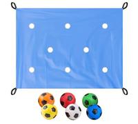Hole Tarp Team Building Game, Learning Fun Team Building Games with 6 Balls, Storage Bag, for Class Training, Camp Activities, Office Binding Sky Blue 2 * 1.45m