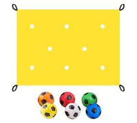 Hole Tarp Team Building Game, Learning Fun Team Building Games with 6 Balls, Storage Bag, for Class Training, Camp Activities, Office Binding Yellow 2 * 1.45m