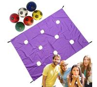 Hole Tarp Team Building Game - Oxford Cloth | Outdoor Team Game Set with 6 PU Balls - Fun Collaborative Activity for Teens Adults School Family Corporate Events Training