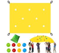 Hole Tarp Teamwork Group Game, Building Games Kit for Teamwork, Group Exercise Learning Fun Activities Set With Hollow Ball for School Home Family Gatherings