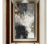 HOLEILUCK Abstract Decor Large Pictures for Living Room Modern Black Grey Paintings On Canvas Wall Art For Living Room Decor 90x150cm/35x59inch With-Black-Frame Ready to Hang