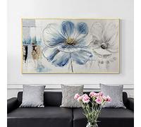 HOLEILUCK Abstract Flower Landscape Canvas Painting Modern Living Room Prints Extra Large Canvas Wall Art Picture Decor Cuadros63x130cm(24.8x51.18in) With Frame