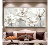 HOLEILUCK Abstract Flower Landscape Canvas Painting Modern Living Room Prints Extra Large Canvas Wall Art Picture Decor Cuadros87x190cm(34.25x74.80in) With Frame