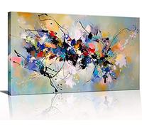HOLEILUCK Abstract Flower Landscape Canvas Painting Modern Living Room Prints Extra Large Canvas Wall Art Picture Decor Cuadros63x130cm(24.8x51.18in) With Frame