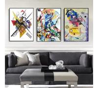 HOLEILUCK Abstract Geometric Artwork By Wassily Kandinsky Canvas Paintings 3 Piece Wall Art Reproductions Wall Art Pictures Decor 50x70cm/20x28inx3pcs Unframed
