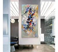 HOLEILUCK Abstract Paintings Large Size Framed Wall Art Canvas Colorful Contemporary Oversized Wall Art for Living Room Decor 70x162cm(28x64in) Withframe