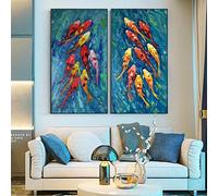 HOLEILUCK Abstract Swiming Fishes Canvas Art Paintings Large Size Prints Modern Animals Wall Art Prints For Living Room Pictures 50x75cm/20x30inx2pcs Unframed