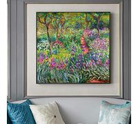 HOLEILUCK Claude Monet Impressionist Canvas Art Wall Paintings Reproductions Flowers In The Garden Art Prints For Living Room 62x62cm/24x24in Unframed