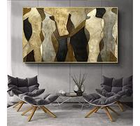 HOLEILUCK Gold Framed Art -Picasso Canvas Painting Abstract Character Wall Art Gold Leaf Texture Large Framed Wall Decoration Picture24x50in/60x126cm