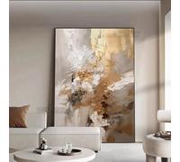 HOLEILUCK Golden Color Paintings Abstract Pictures Paintings On Canvas Large Bedroom Home Decoration Black Framed Wall Art 50x75cm/20x30inch With-Black-Frame