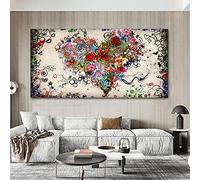 HOLEILUCK Gray Flower Large Wall Art Floral Room Wall Pictures Black White Oil Painting Living Room Wall Deco Bedroom Art Framed70x160cm(27.56x62.99in) With Frame