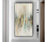 HOLEILUCK Modern Poster Decor Nordic Style Oil Paintings Blue Silver Pictures Abstract Mural Artwork Large Wall Art for Living Room 100x200cm/39x79in Unframed