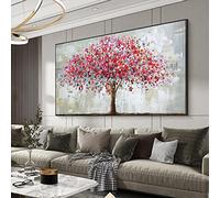HOLEILUCK Red Tree Landscape Painting On Canvas Modern Extra Large Size Abstract Wall Art Picture For Living Bedroom Home Decor 98x196cm/39x77in Unframed