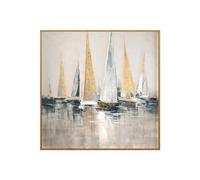 HOLEILUCK Sailing Gold And Silver Seaside Living Room Entrance Hallway Abstract Wall Art Prints Decora Art Pictures 85x85cm/33x33in Unframed