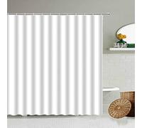 HOLEILUCK White Shower Curtains for Bathroom Modern Pure Color Waterproof Simple Design Bathroom Bathtub Cloth Screen With Hook 90x195cm/35x77in(WxL)