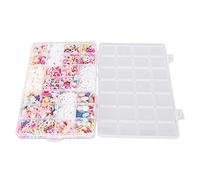 Holeless Jewelry Making Beads 1200 Pcs Assorted Craft Beads for DIY Bracelet Necklace Earring Making, Premium Plastic Spacer Beads in Vibrant Colours, Box Packed for Crafters and