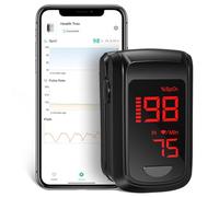 HOLFENRY Bluetooth Finger Pulse Oximeter, Professional Finger Oximeter with OLED Display, SPO2 Blood Oxygen Saturation Meter and Pulse BPM - Pulse Meter for Children and Adults (Black)
