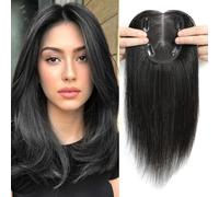 HOLFWALF Remy Hair Toppers for Women with Thinning Hair, Human Hair Topper for Women, Human Hair Pieces for Women, 12 Inch Natural Black
