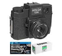 Holga 120N Medium Format Film Camera (Black) with Ilford HP5 120 Film Bundle and Microfiber Cloth