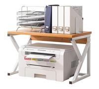HOLGVE Desktop Printer Stand, Compact Printer Shelf, Multifunctional Floor Standing Printer Rack Storage Shelf, for Office Supplies Fax Scanner File Book(Brown,54x35x35cm)