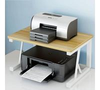 HOLGVE Desktop Printer Stand, Floor Standing Printer Table, Multifunctional Compact Office Printers Shelf, Storage Shelf for Small Spaces, for Office Supplies Fax Scanner File Book(Brown,10.6IN/27cm)