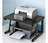 HOLGVE Desktop Printer Stand, Floor Standing Printer Table, Multifunctional Compact Office Printers Shelf, Storage Shelf for Small Spaces, for Office Supplies Fax Scanner File Book(Black,10.6IN/27cm)