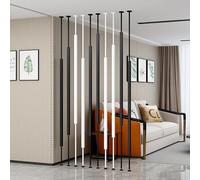 HOLGVE Floor to Ceiling Metal Slat Room Dividers, Doorway Studio Apartment Privacy Screen Riser, Partition Spatial Zoning Columns, for Offices Living Rooms, White(4 root,175cm/68.8in/5.74ft)
