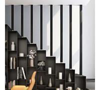HOLGVE Floor to Ceiling Wall Post Partitions Room Dividers, Entrance Hall Partition Screen Column Floor to Ceiling, Slats Separation Entrance Decor, no Drilling Required(6 root,120cm/47.2in/3.93ft)