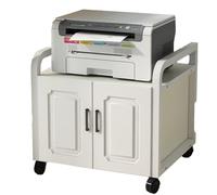 HOLGVE Mobile Printer Stand, Rolling Under Desk Printer Table with File Cabinet, Printers Shelf, Small Printers Cart, for Printer, Heat Press, Scanner Fax(White+White,L19.6/50cm)