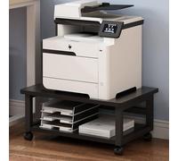 HOLGVE Mobile Printer Stand, Rolling Under Desk Printer Table With Lockable Wheels, Compact Printers Cart with Storage Shelf, Printers Shelf for Office Home Supplies Fax Scanner File Book(Black,60cm/2