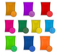 Holi Gulal Powder Water Soluble Natural Festival Photo Shoot Rangoli Colors Rainbow Powder holy Color Bag Photos Colorful Set Animals Baby Shower Wedding Summer Camps (Mix 10 Bag)