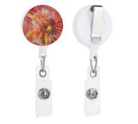 Holi Running Pattern Badge Reel, Rotatable & Retractable Name Badge Holder Reel with Metal Clip, Nylon Cord ID Holder for Teacher, Nurse, Office Worker