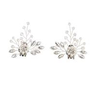 Holibanna 1 Pair Pearl Shoe Clips Decor DIY Bridal Floral Shoe Buckle Rhinestone Crystal Shoe Clips Charms Floral Shoe Buckle Decoration for Wedding Party Shoes Dress Hat Accessories
