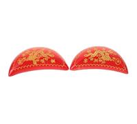 Holibanna 1 Pair Red Synthetic Material Taoist Divination Crescent Cups with Yin and Yang Shape, Lightweight and Convenient to Carry, Temple Decoration and Spiritual Divination Tool