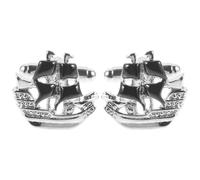 Holibanna 1 Pair Sailboat Copper Cuff Links for Men Suit Shirt Cufflinks with Sturdy Structure and Classic Black Design, for Attending Parties Or Daily Wearing