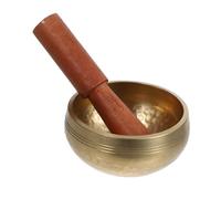 Holibanna 1 Set Copper Meditation Singing Bowl Set with Wooden Stick Diameter Yoga Sound Bowl for Meditation and Relaxation Premium Quality Tibetan Design for Mindfulness and Healing
