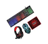 Holibanna 1 Set Wired Gaming Keyboard Mouse Headphone Set with Mouse Pad Ergonomic Design for Comfort Easy Setup for Long Gaming Sessions and Office Use