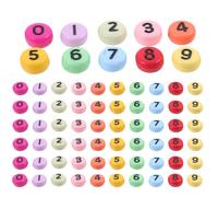 Holibanna 100 Pcs Acrylic Number Beads for Bracelet Making DIY Spacer Beads Black with Colorful Base for Jewelry Crafts