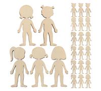 Holibanna 100pcs Beige Wooden Cutouts for DIY Crafting, Small Figure Cutouts with Creative Design, Versatile Decoration to Stimulate Imagination for Home Education and