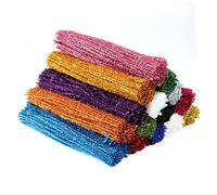 Holibanna 100Pcs DIY Orange Plush Twisted Bars for Christmas Tree Ornaments Craft Party Favors Creative Holiday Decoration