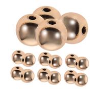 Holibanna 100pcs Gold Plated Smooth Round Spacer Beads for Jewelry Making Tiny Seamless Balls for Bracelets Necklaces DIY Crafting Accessories