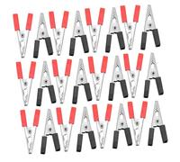 Holibanna 100pcs Insulated Electrical Alligator Clips Kit Small Nickel-Plated Metal Clamps in Black and Red for Safe Circuit Testing and Battery Connection