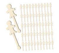 Holibanna 100pcs People Shaped Wood Craft Sticks for Easy Grip DIY Painting and Drawing Art Supplies Multipurpose S Craft Kit for Fine Motor Skill Development and Creative Expression