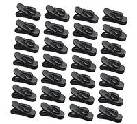 Holibanna 100pcs Rotating Headphone Clamps and Headset Clips for Cable Management, Black Plastic Clips Suitable for Earphone and Headset Users in Office and Travel