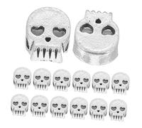 Holibanna 100pcs Vintage Silver Skull Beads Large Hole Halloween Spacer Charms for DIY Jewelry Making Accessories Zinc Alloy Craft Beading Supplies for Bracelets Necklaces and Party