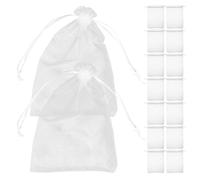 Holibanna 100pcs White Organza Bags 13x18cm Sheer Drawstring Mesh Pouches Small Jewelry Storage Bags for Wedding Party Favor Packaging