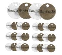 Holibanna 100pcs Zinc Alloy Double Sided Disc Charms for DIY Jewelry Making Handmade Round Tags Antique Silver Green for Necklaces Bracelets Craft Projects