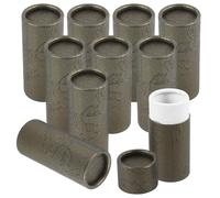 Holibanna 10pcs 10ml Essential Oil Bottle Tube Packaging Boxes with Lid, Black Gold Kraft Paper Cylinder Tubes for Tea Storage and Shipping