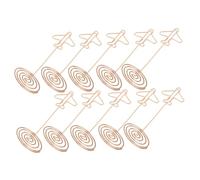 Holibanna 10pcs Airplane Design Photo Memo Holders with Weighted Base Compact Tabletop Display Stands for Place Cards Notes and Home Office Decor Rose Gold Centerpiece Clips